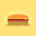 Vector sandwich icon for restaurant or cafe